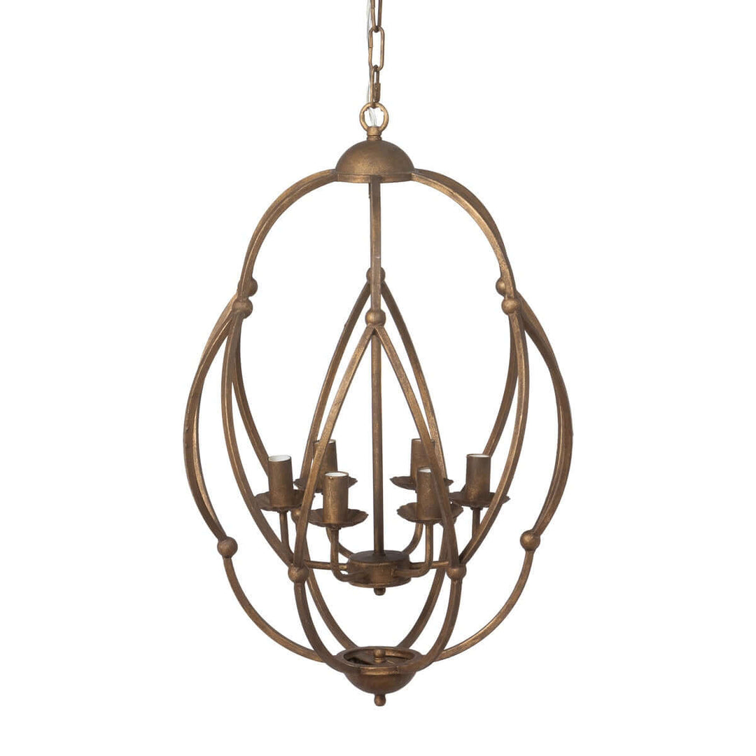 Bronze chandelier on a white background