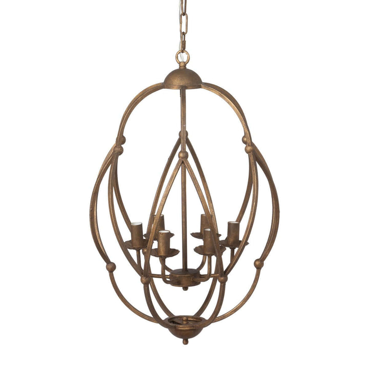 Bronze chandelier on a white background