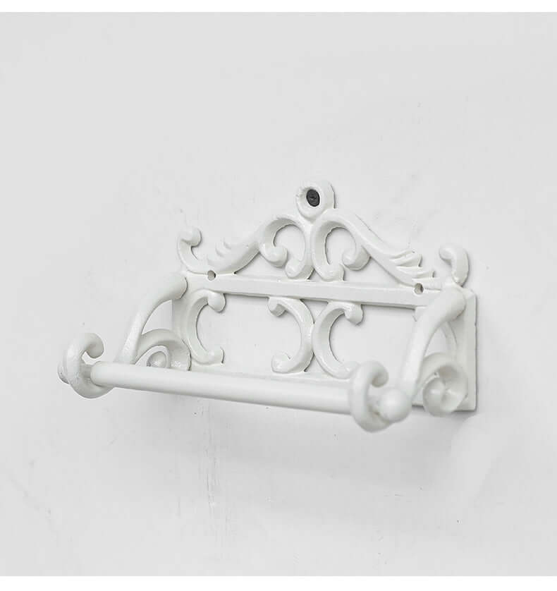Antique-Style Cast Iron Toilet Paper Holder on a white background