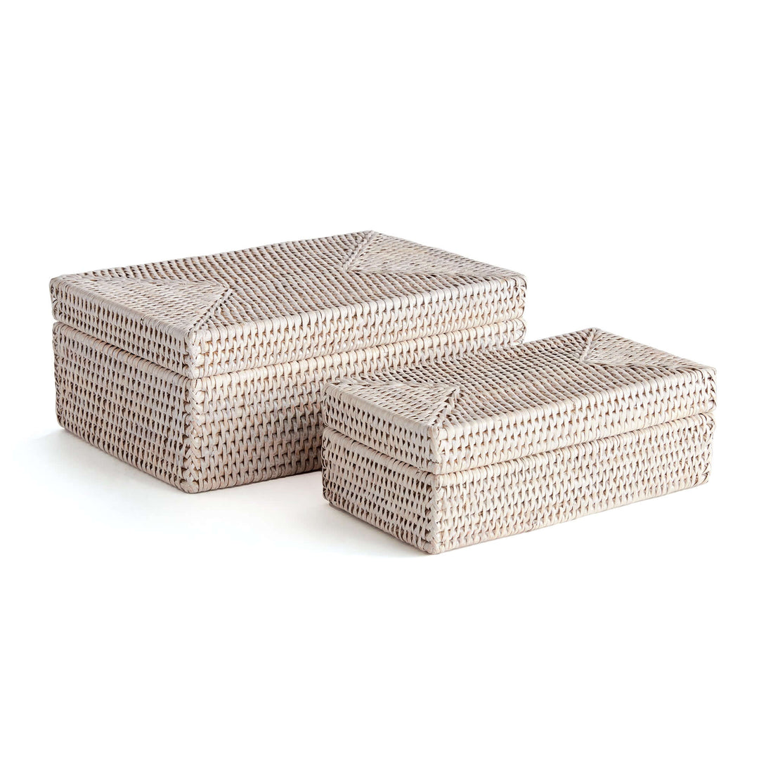 Coastal Style Rattan Letter Boxes with Lids