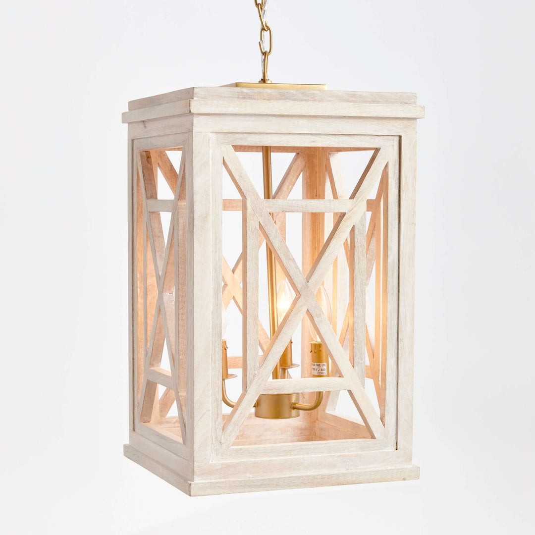 Cottagecore Chandelier Pendant Light in Whitewashed Finish – Vintage ...