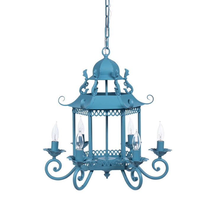 Vintage Pagoda Chandelier – Blue Lotus Lantern Pendant Light