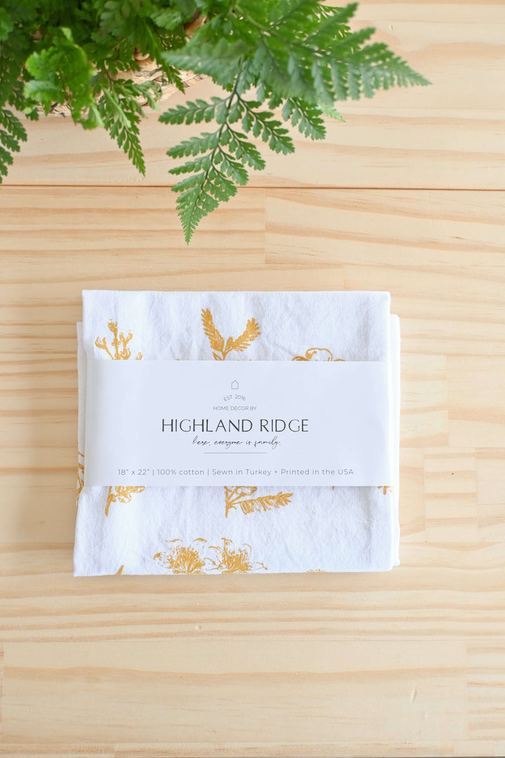 Vintage Wildflower Botanical Tea Towel