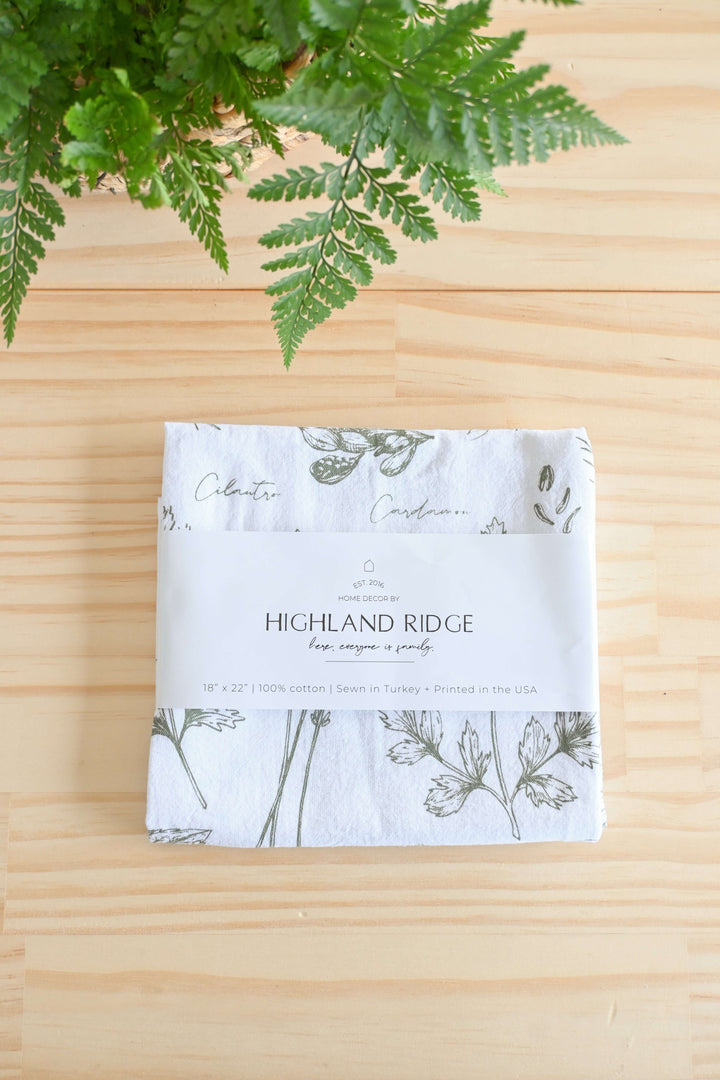 Vintage Herbs Tea Towel