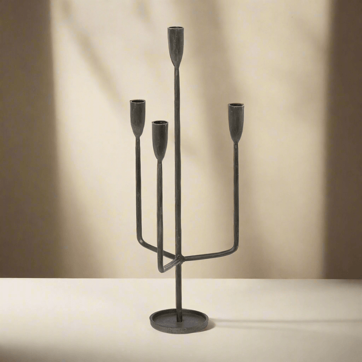 Tall Rustic Iron Candelabra