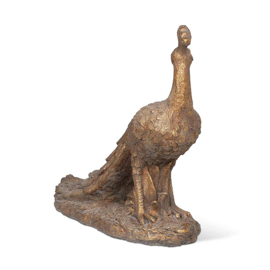 Vintage Gilded Peacock Statue