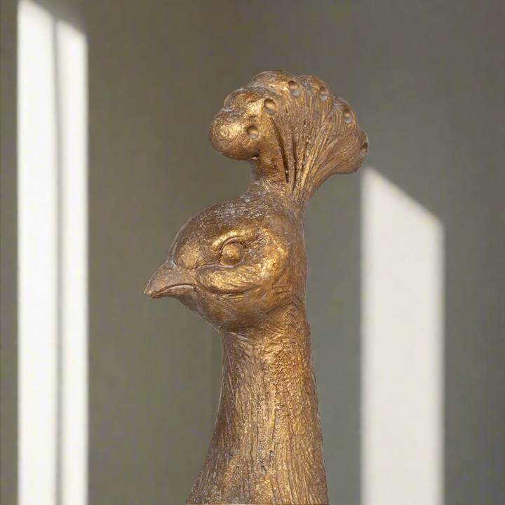 Vintage Gilded Peacock Statue