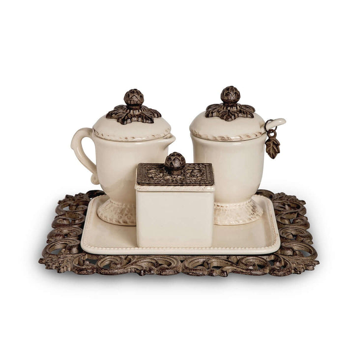 Acanthus Stoneware Coffee Service Set