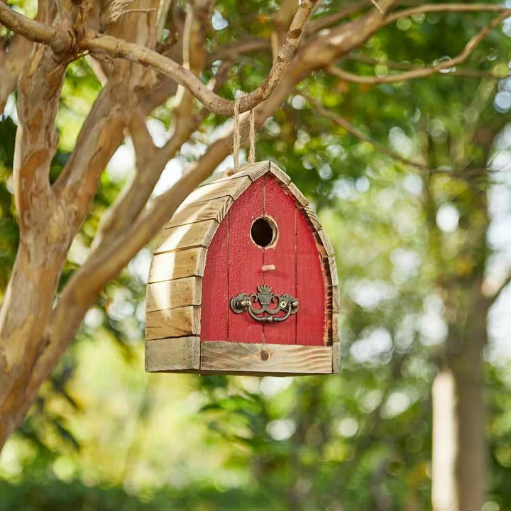 Vintage Farmhouse Red Wooden Birdhouse