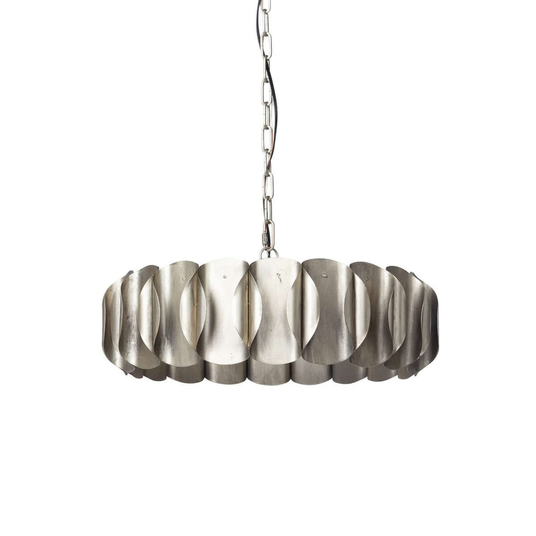 Vintage Industrial Pewter Chandelier