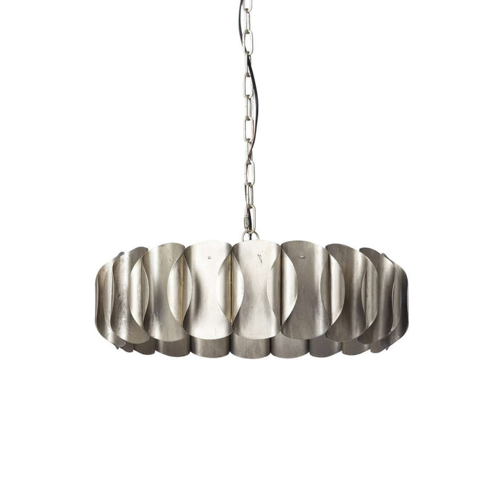 Vintage Industrial Pewter Chandelier