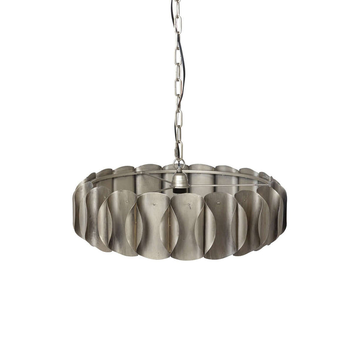 Vintage Industrial Pewter Chandelier