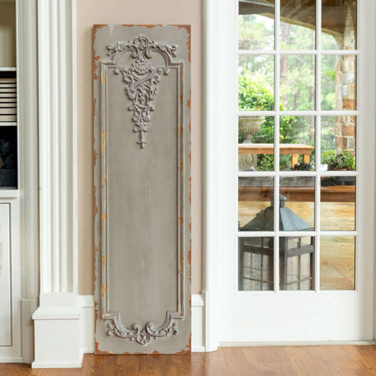Distressed French Wall Panel – Antique Art Nouveau Decor – Vintage