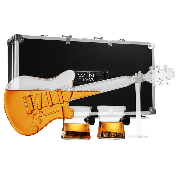 Electric Guitar Whiskey Wine Decanter With 2 Pick Whiskey Glasses
