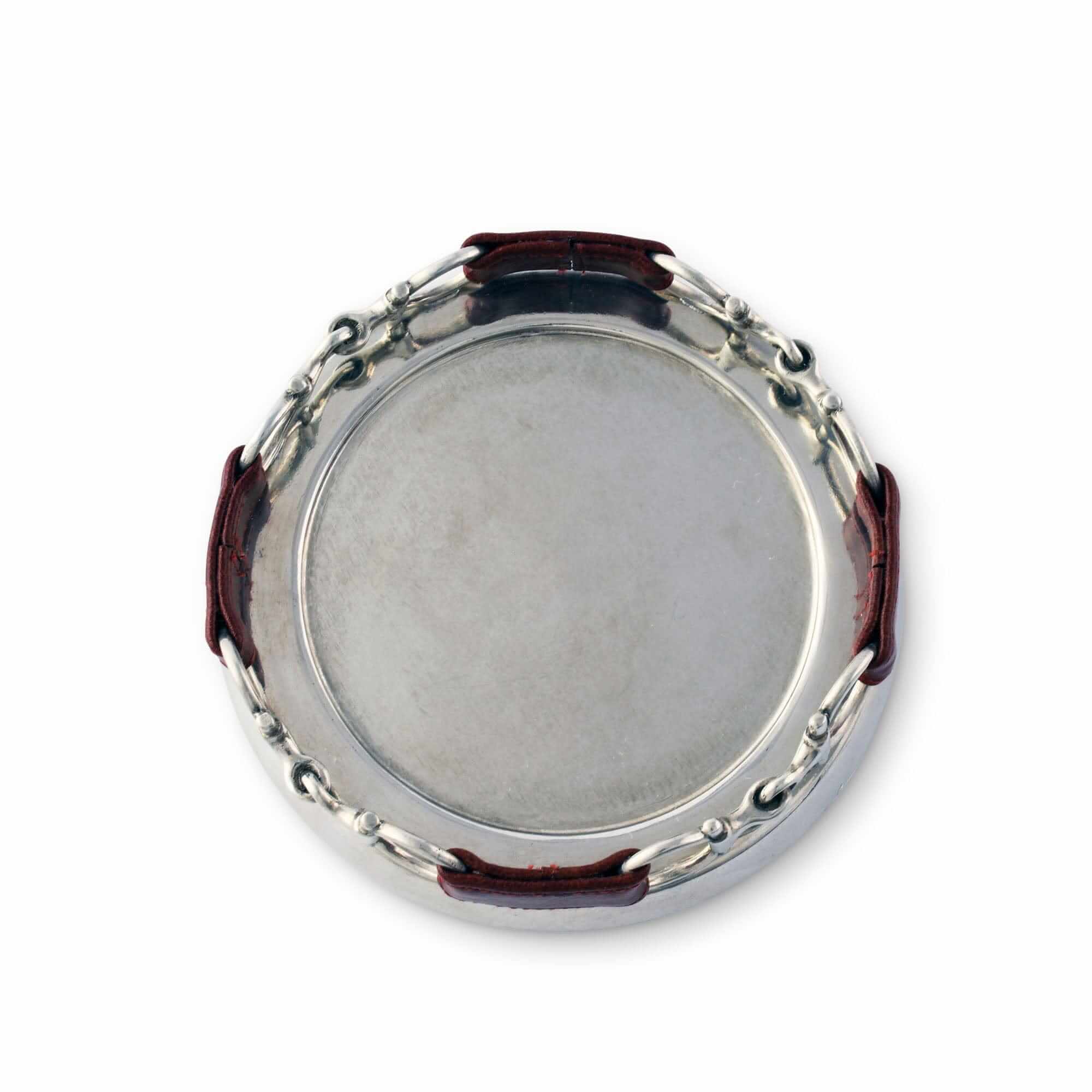Equestrian Horse Bit Leather and Pewter Wine Coaster – Vintage Shopper