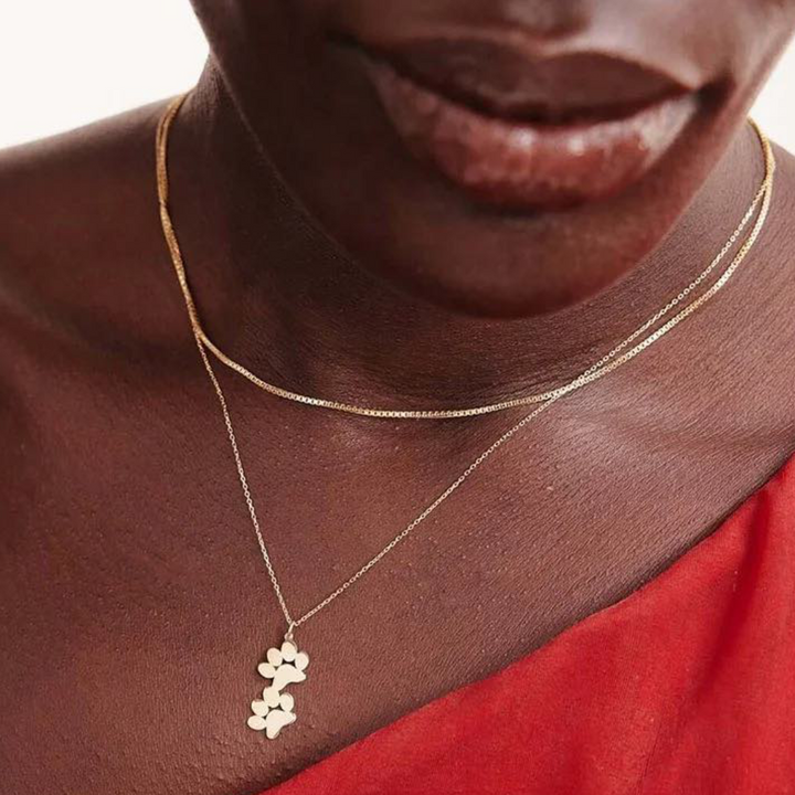 Double Paw Pendant Necklace
