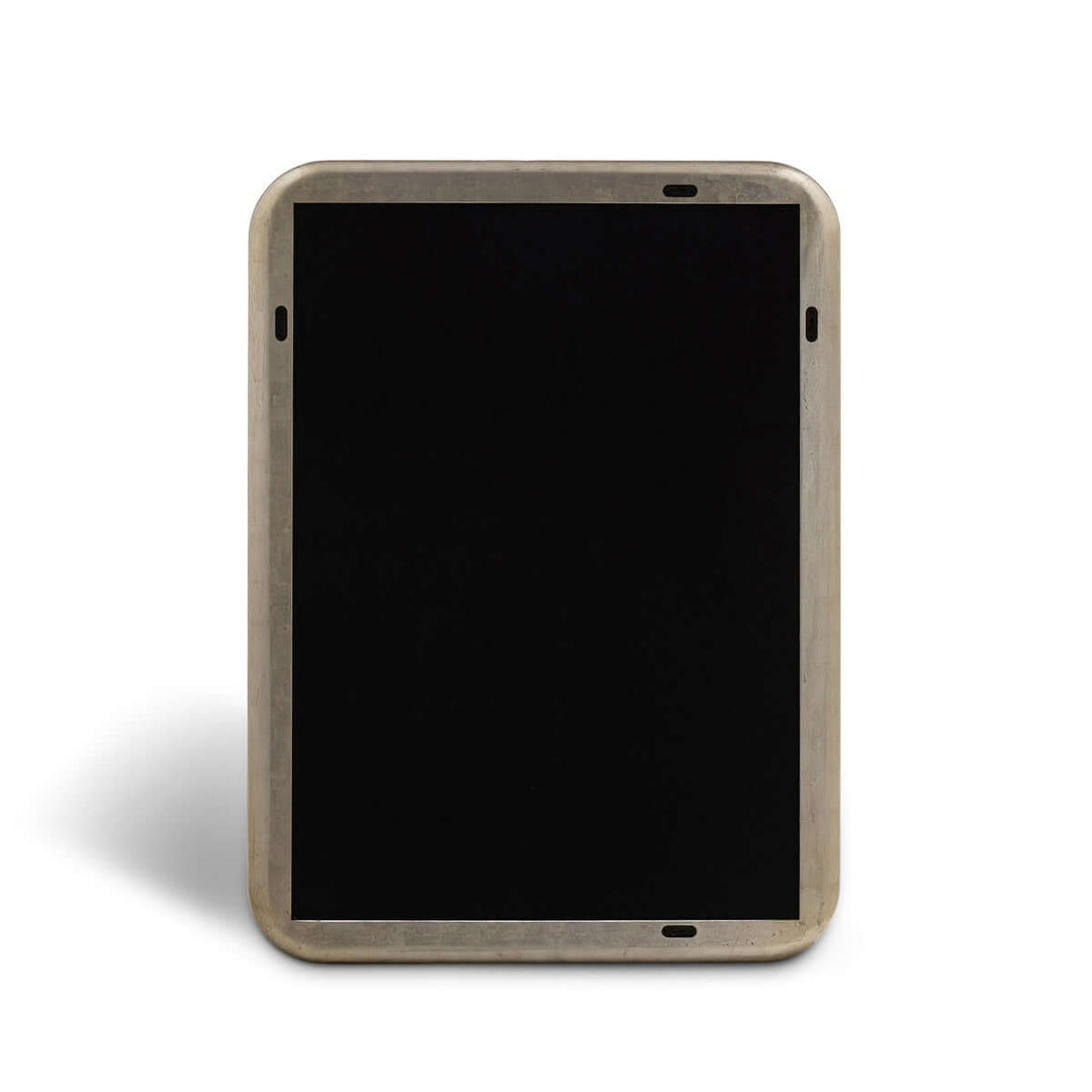 Art Deco Champagne Silver Wall Mirror with Beveled Glass in an elegant vintage design.