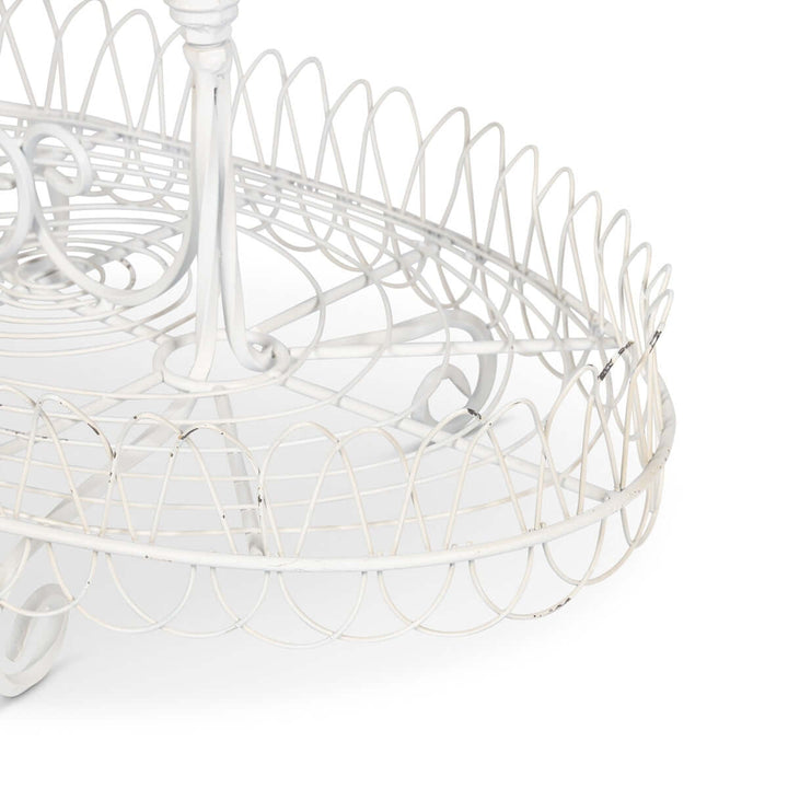 French Wire Stand, Antiqued White