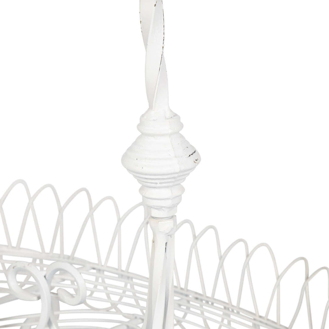 French Wire Stand, Antiqued White
