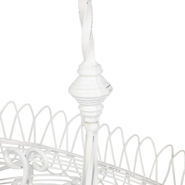 French Wire Stand, Antiqued White