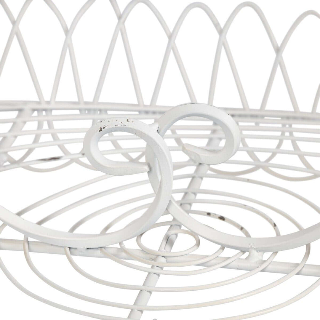 French Wire Stand, Antiqued White