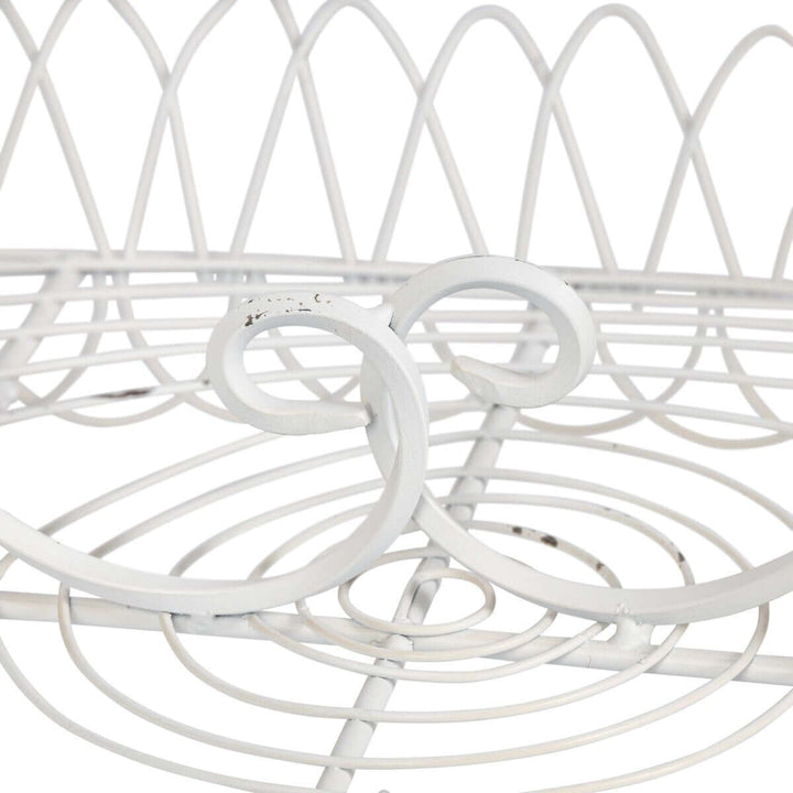 French Wire Stand, Antiqued White