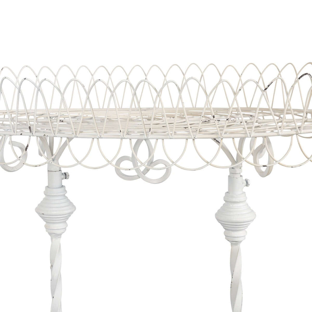 French Wire Stand, Antiqued White