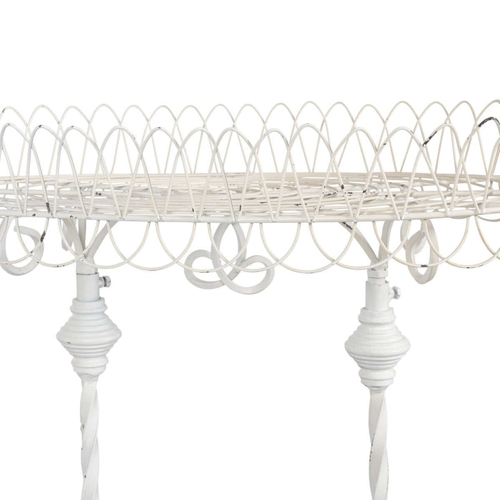 French Wire Stand, Antiqued White