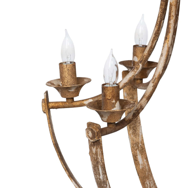 Rustic-style chandelier with rustic  design on a white background
