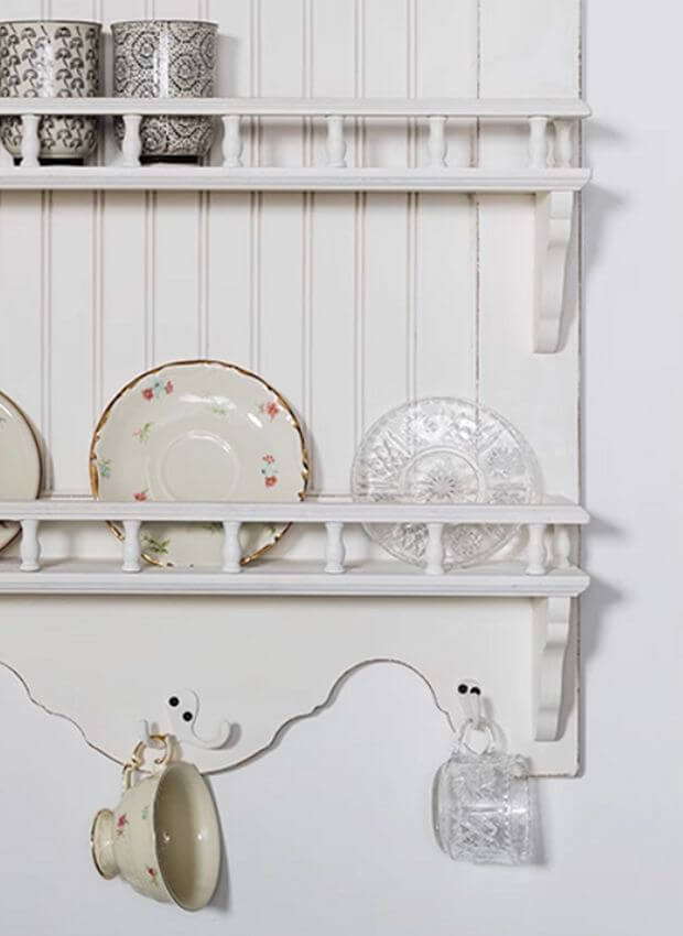 French Country Wall-mounted Dish Rack | Kitchen Storage – Vintage Shopper