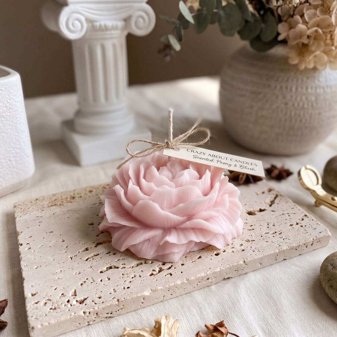 Sculpted Peony Soy Wax Candle