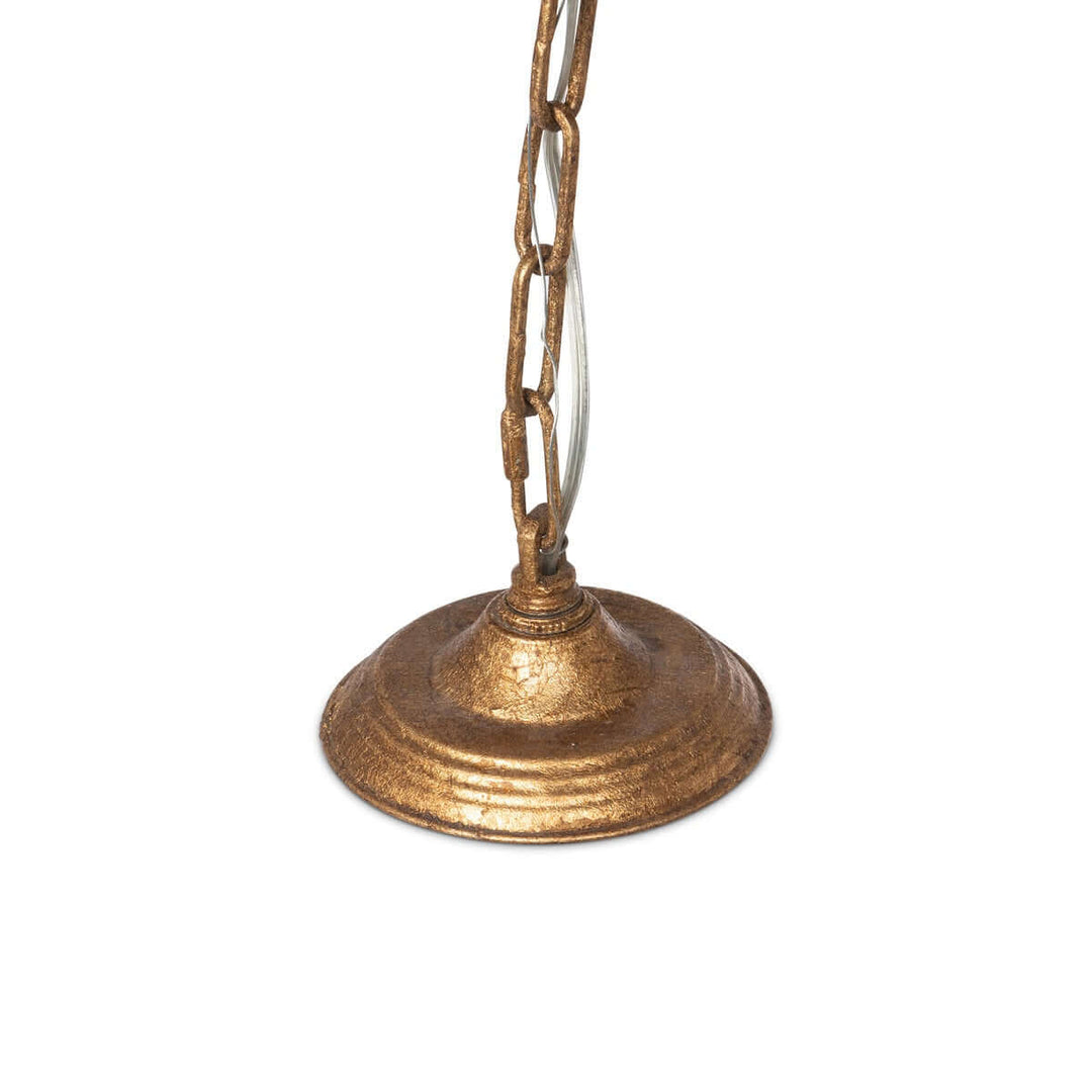 Bronze pendant light fixture on a white background