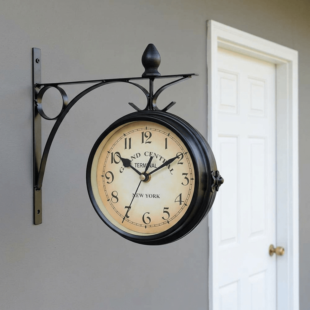 Grand Central Double-Sided Station Wall Clock - Porch