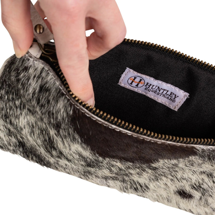 Hair-On Cowhide Zip Wristlet