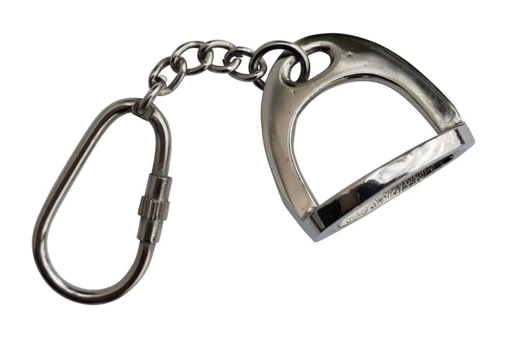 Polished Silver Stirrup Keychain