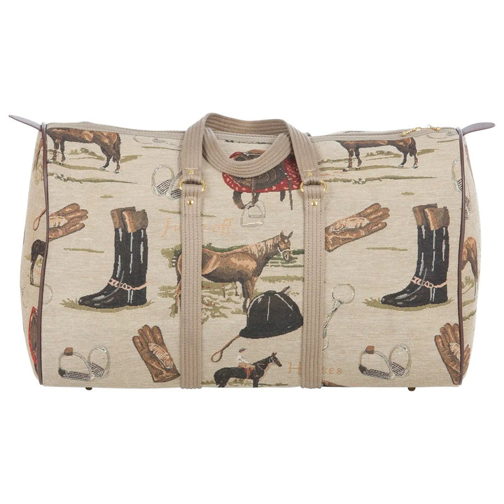 English Equestrian Tapestry Duffle Bag