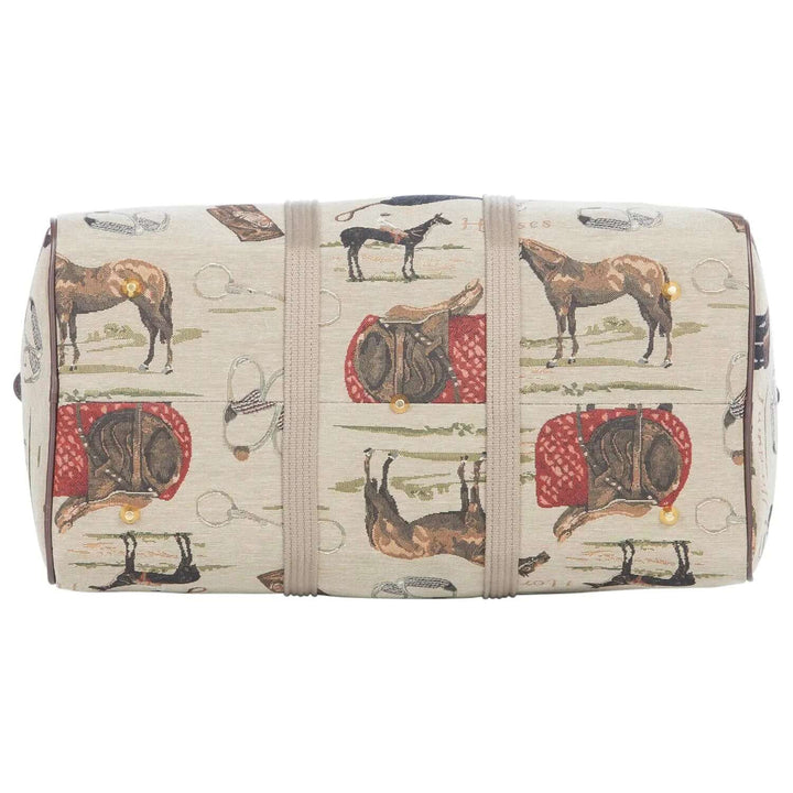 English Equestrian Tapestry Duffle Bag