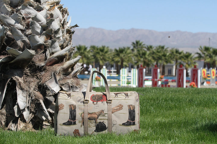 English Equestrian Tapestry Duffle Bag
