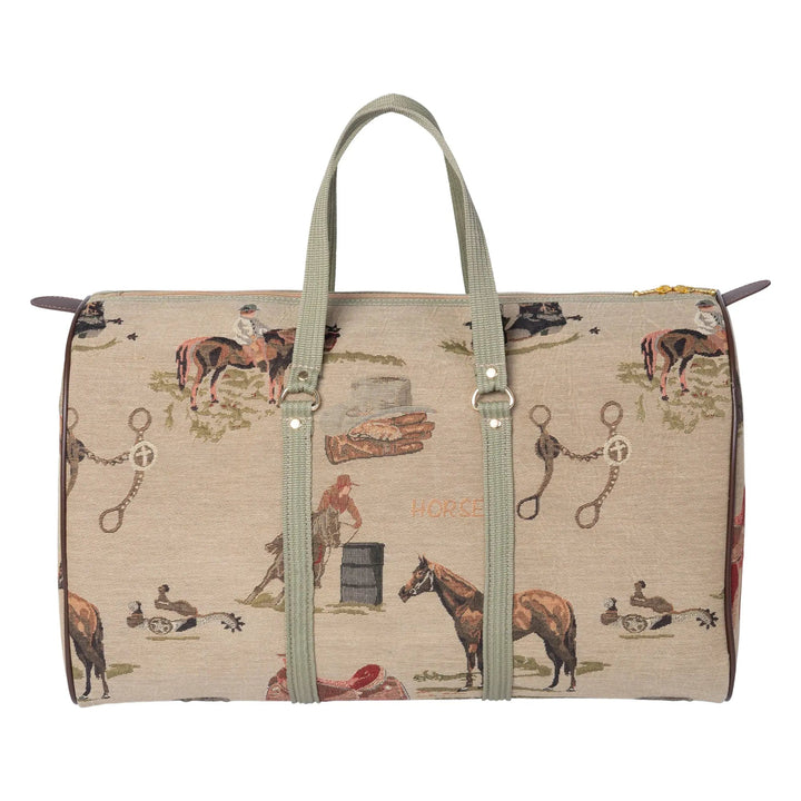 Western Equestrian Tapestry Duffle Bag
