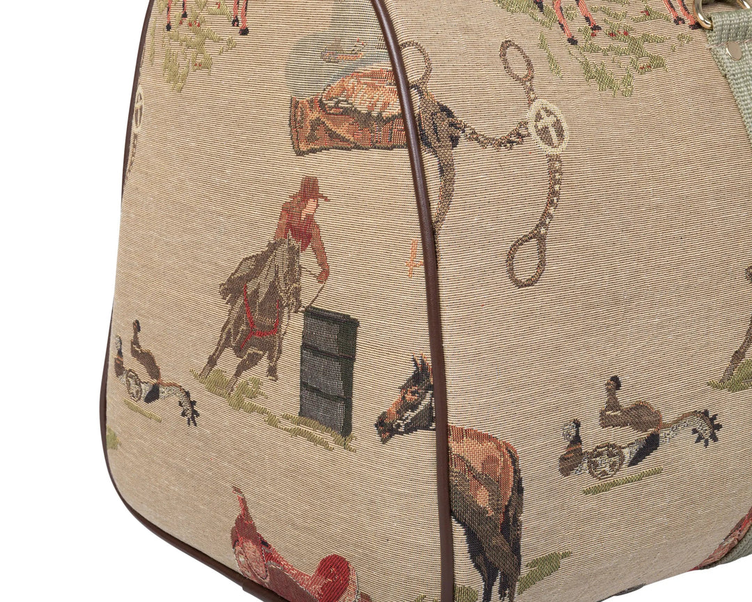 Western Equestrian Tapestry Duffle Bag