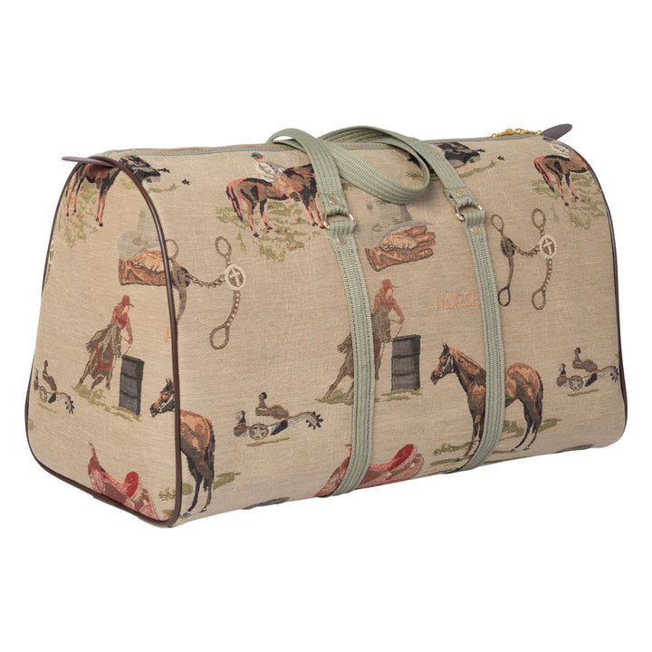 Western Equestrian Tapestry Duffle Bag