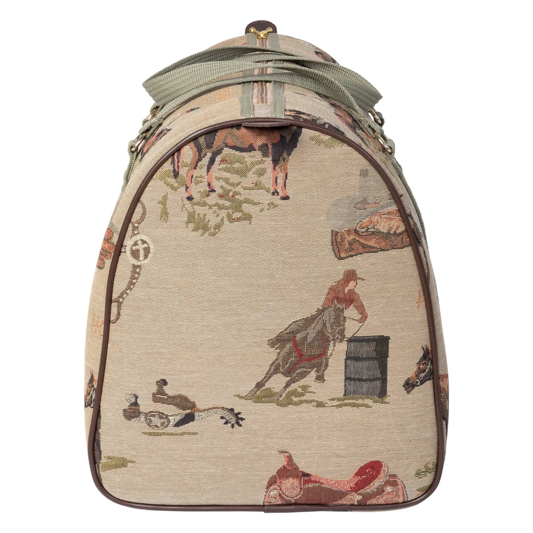 Western Equestrian Tapestry Duffle Bag