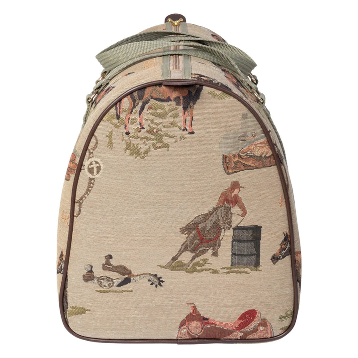 Western Equestrian Tapestry Duffle Bag