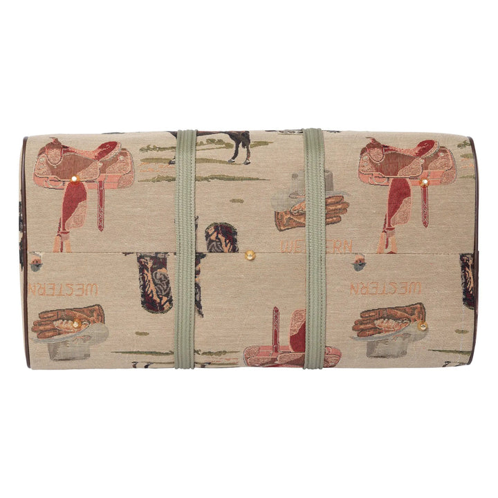 Western Equestrian Tapestry Duffle Bag