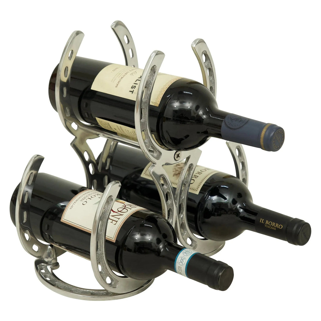 Silver Horseshoe Wine Rack