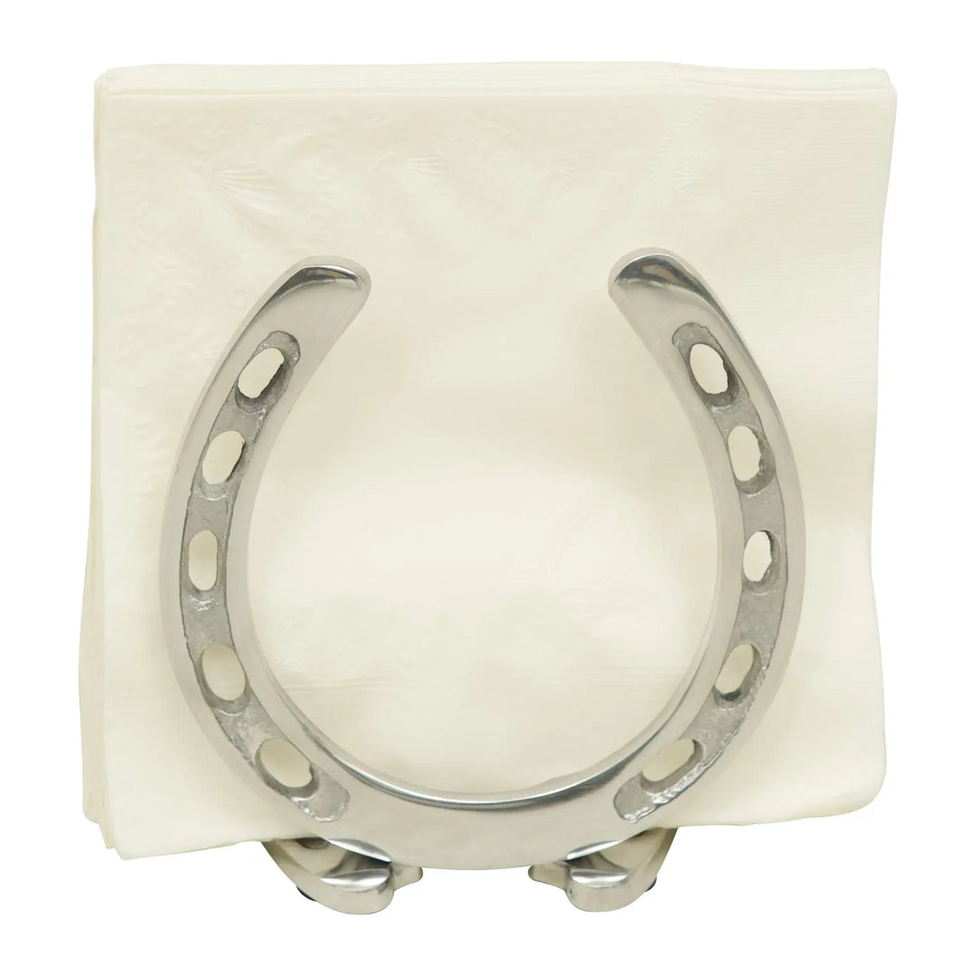 Silver Aluminum Horseshoe Napkin Holder