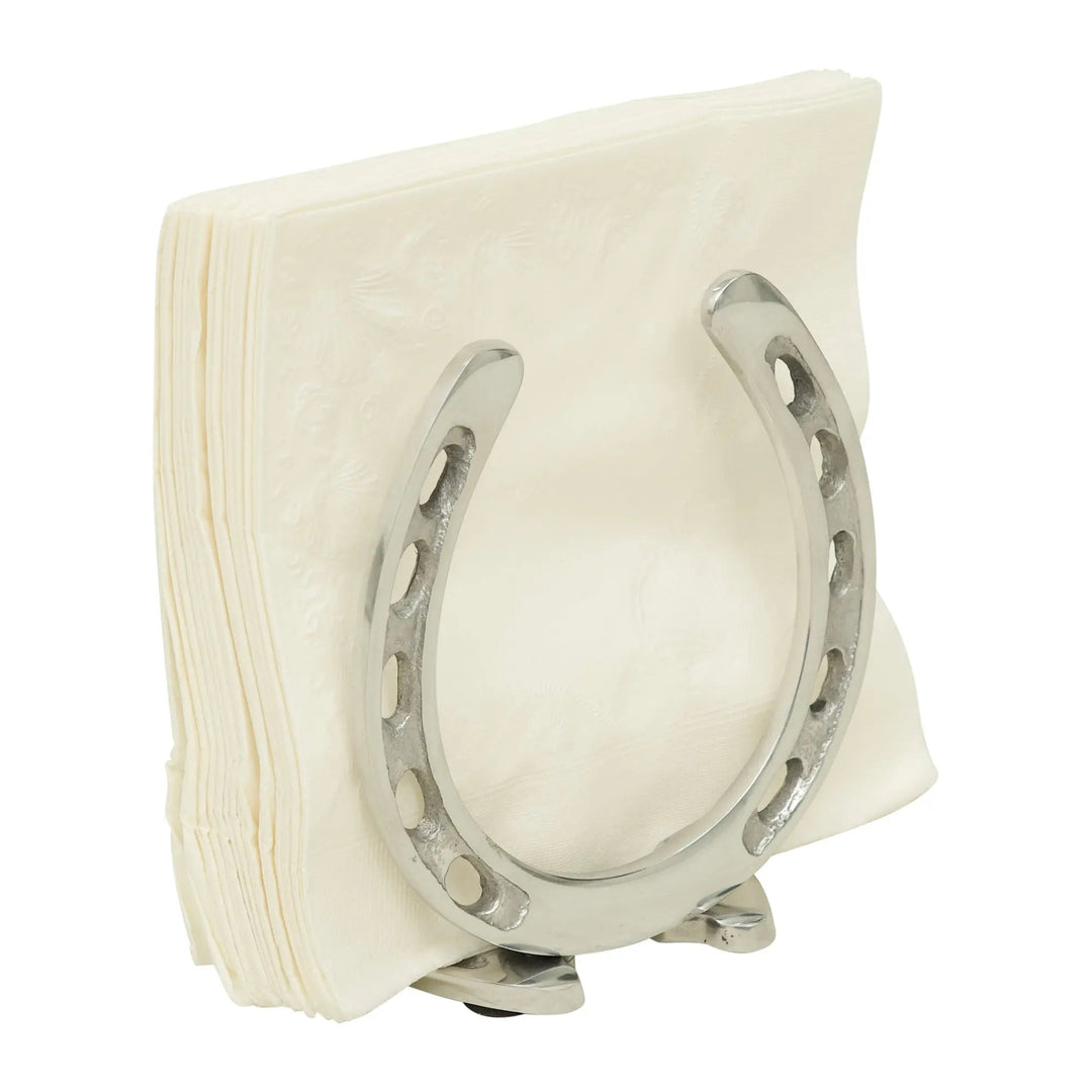 Silver Aluminum Horseshoe Napkin Holder