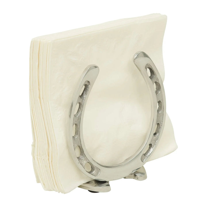 Silver Aluminum Horseshoe Napkin Holder