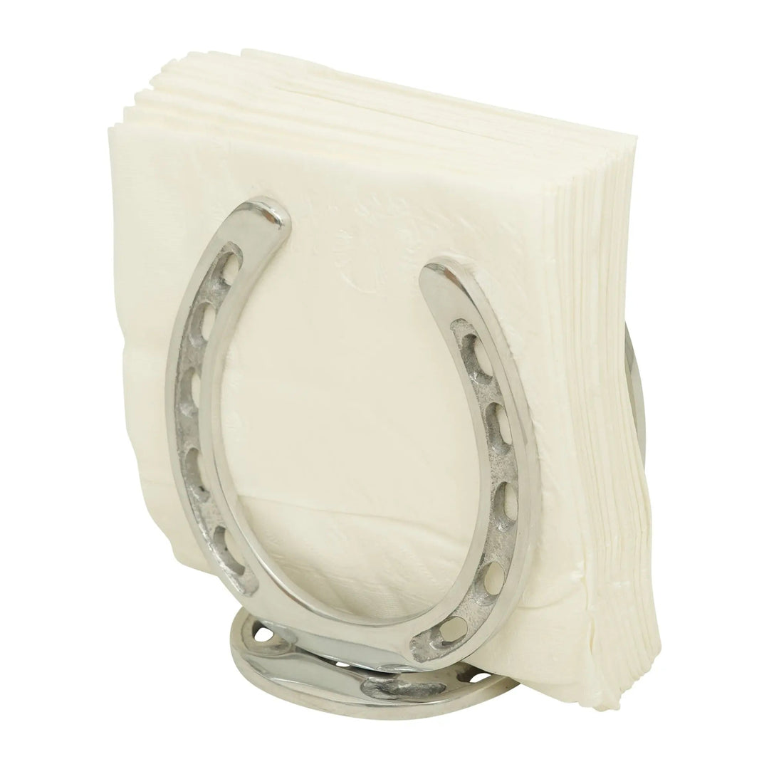 Silver Aluminum Horseshoe Napkin Holder