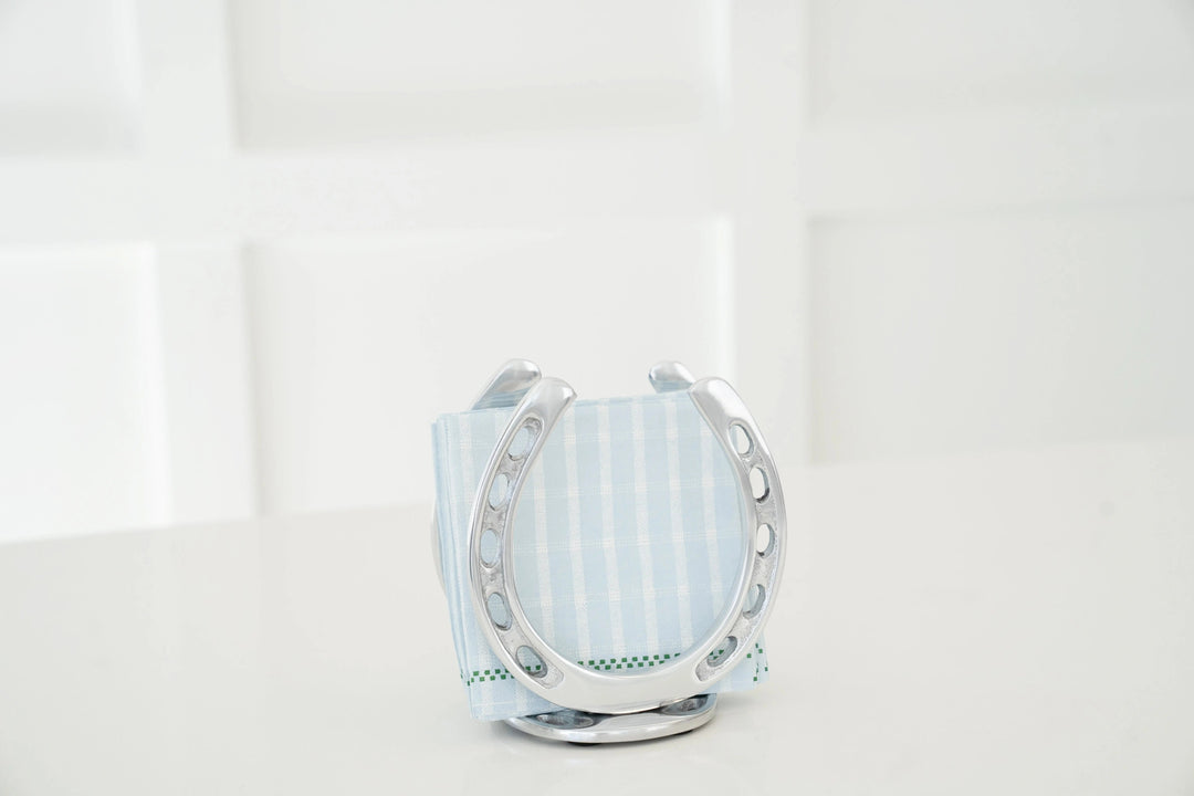 Silver Aluminum Horseshoe Napkin Holder